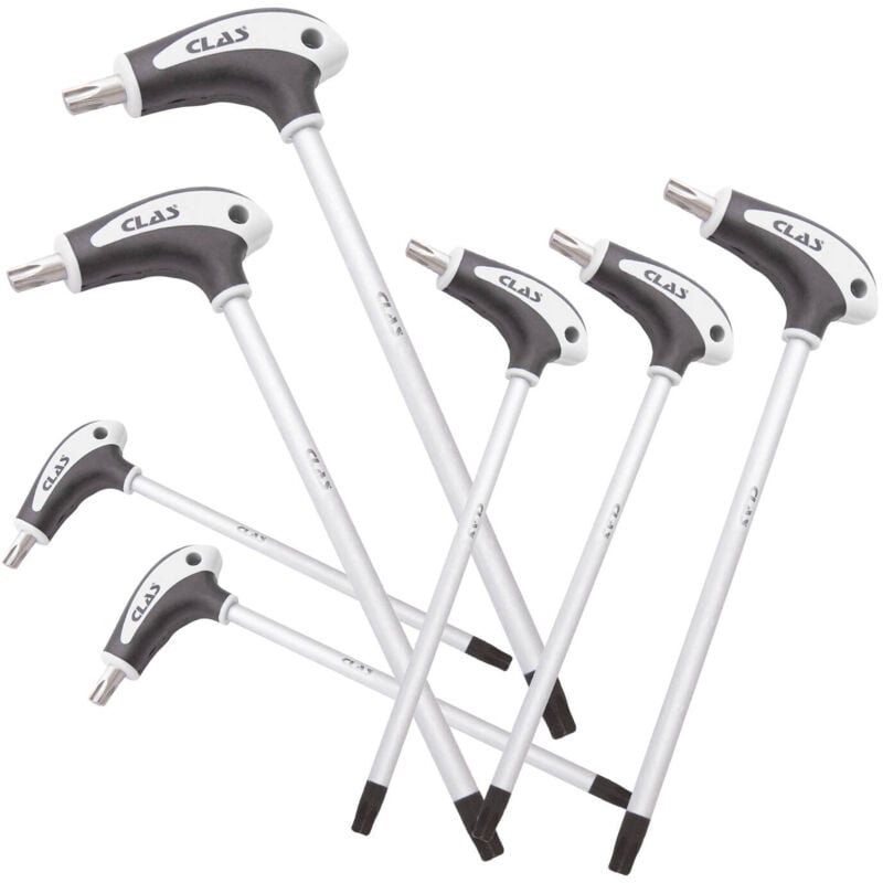 Clas - 7 clés en t Torx T10-T40 svcm et poignée bi-matière pp+tp - os 2199 Equipements