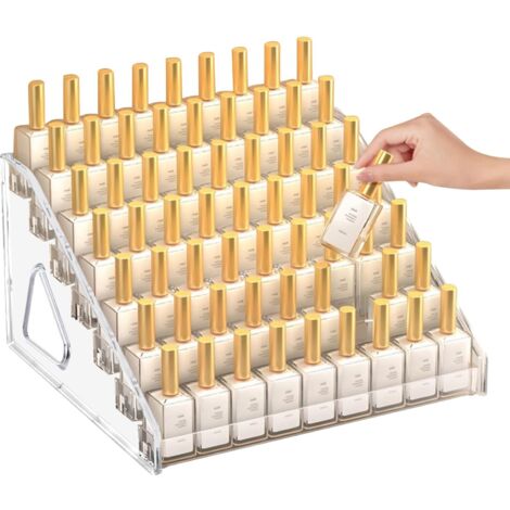7 Couches Rangement Vernis a Ongle,Boite Rangement Vernis à Ongles en Acrylique Transparent Rangement Vernis Semi Permanent pour Huiles Essentielles et Peintures(35 x 17 x 7 cm)
