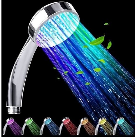 (7 couleurs)Pommeau de douche LED Universel - 7 couleurs - Economie d 'eau - Chromé