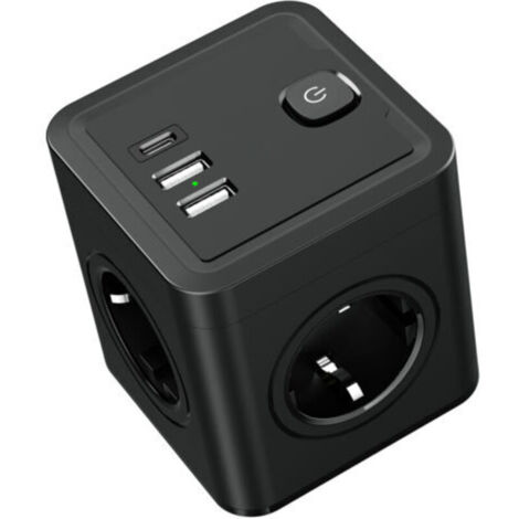 7 en 1 Multiprise Murale USB, Multiprise 4 Prises 1 Port USB-C et 2 Port USB, Prise Multiple USB 4000W pour Bureau, Maison