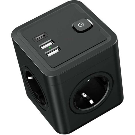 7 en 1 Multiprise Murale USB, Multiprise 4 Prises 1 Port USB-C et 2 Port USB, Prise Multiple USB 4000W pour Bureau, Maison