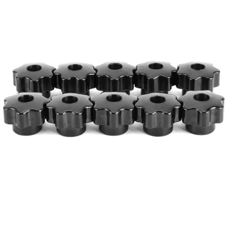 7-fach verzweigter Bediengriff mit Durchgangsloch, 10 Stück mit Kupferkern - CM8x32 (Gewinde 8 mm)