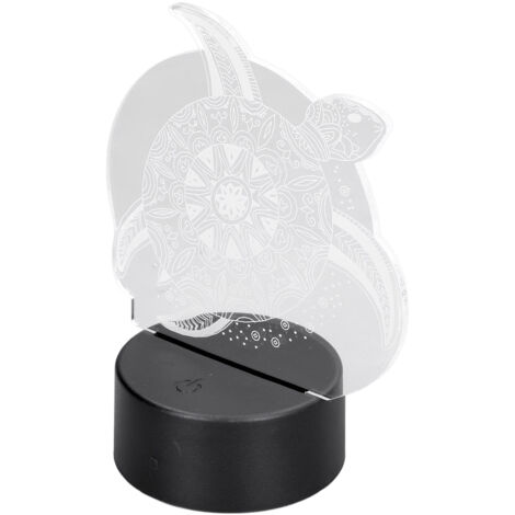7-farbige, berührungsempfindliche LED-Nachttischlampe in Form einer Meeresschildkröte – 3D-Acryl-USB-Beleuchtung für Kinder – Geschenkidee für die Nacht