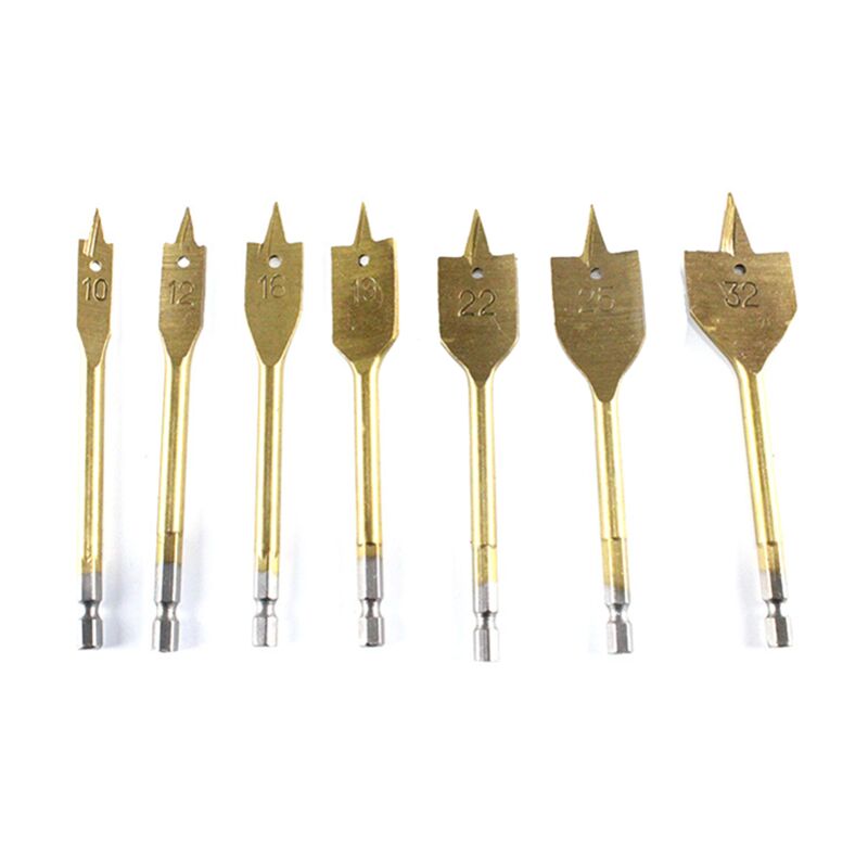 Image of 7 hss Lochbohrer Flachholzbohrer diy Holzbearbeitungswerkzeuge mit Tasche