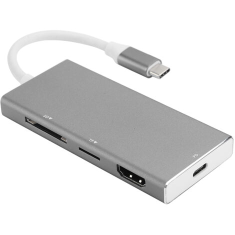 7-in-1 Multifunktions-USB-C-Hub mit 5-V-Gleichstromnetzteil für MacBook