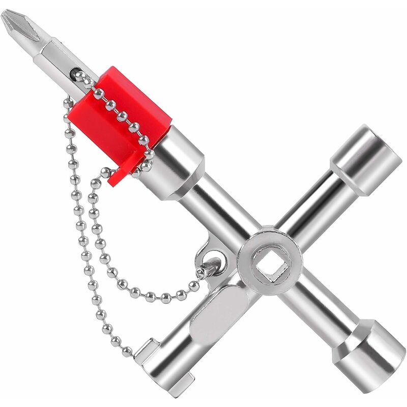 7-in-1 Radiator Keys Metal Square Opening Keys Meter Box Radiators and Faucet Utility Multi-Functional Spanner