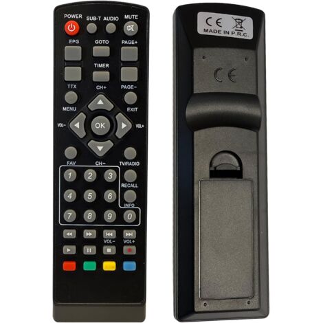 7-in-1 Universal Remote Control Compatible with DVB-T Digital Terrestrial Receivers: Strong, Engel, Metronic, Strom, LiveTNT, Xoro