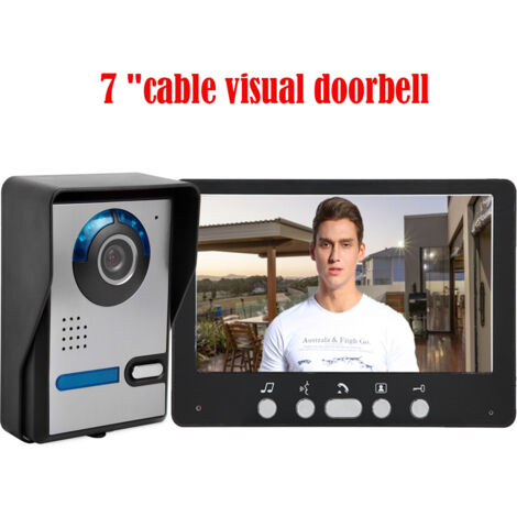 7 inch Wired Visual Doorbell Villa Home Building Set Two-way Intercom System Waterproof Infrared Night Vision,2pcs