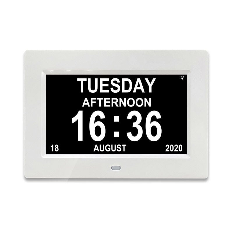 Aiperq - 7' lcd Horloge Numérique Calendrier avec Date, Horloge Calendrier avec Date, Jour et Heure Horloge Alzheimer Horloge pour Les Seniors,C'est