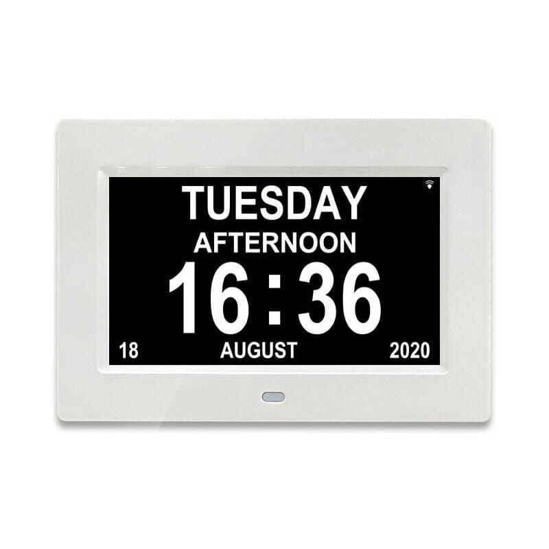 7 LCD Horloge Numérique Calendrier avec Date, Horloge Calendrier avec Date, Jour et Heure Horloge Alzheimer Horloge pour Les Seniors,C'est pour Les