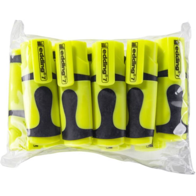 Image of 7 marker neon giallo 10 pacchetto Suggerimento a cuneo 1-3 mm