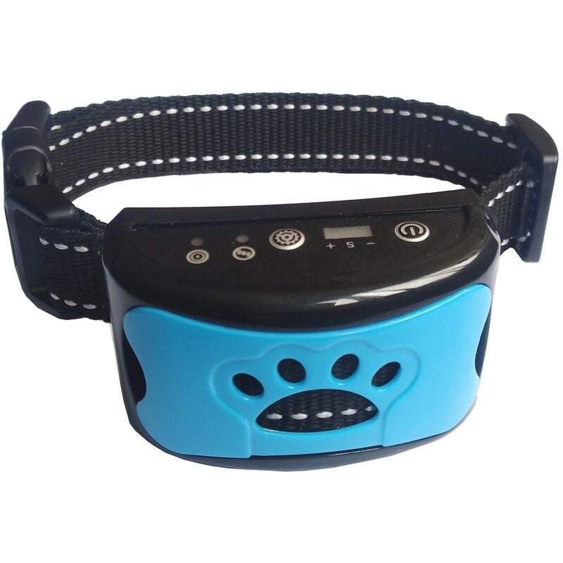 Linghhang - 7 Niveaux de Sensibilité-Bleu Collier Anti Aboiement, Rechargeable Dressage pour Petit Moyen Grand Chien, Dispositif avec Son et Vibration