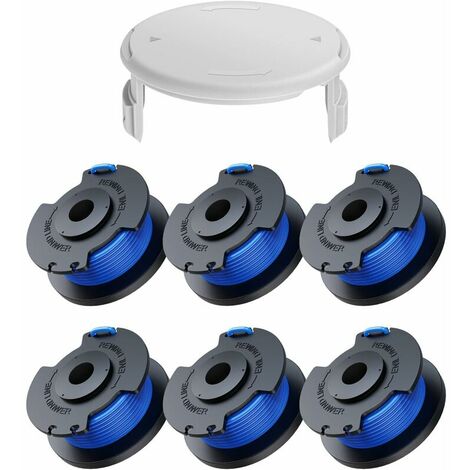 7 Pack Bobine Fil Coupe Bordure pour Ryobi One + AC14RL3A 18v 24v 40v Coupe Bordures, 2mm Bobine de Fil Debroussailleuse(6 Bobine Fil Coupe Bordure,1 Couvercle) H703