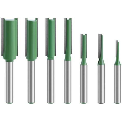 7 Pcs Fraise Droite à Queue 6 mm, Defonceuse Pour Bois, Carbure de Tungstène, Outil de Travail, Routeur à Simple Double Flûte, 3mm 4mm 5mm 6mm 8mm 10mm 12mm