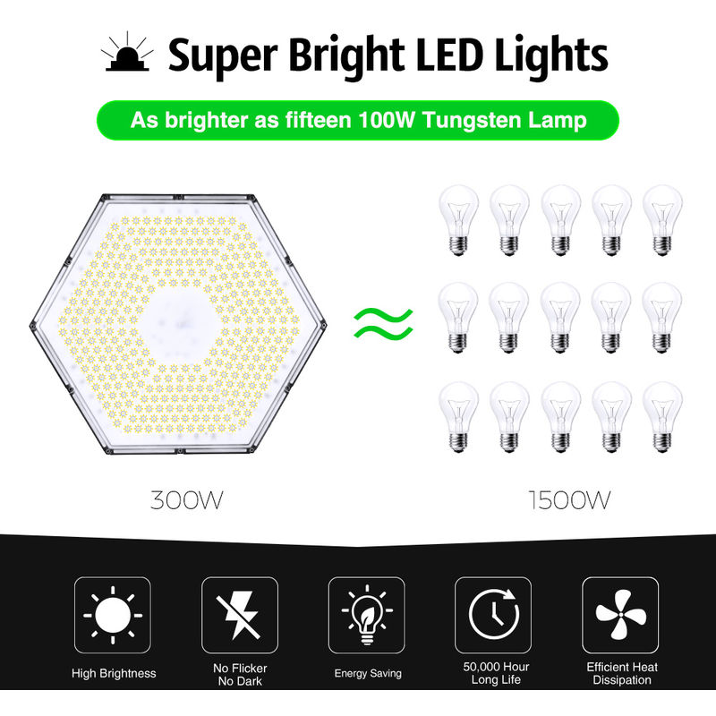 

7 PCS Honeycomb High Bay Light 300W 220V (Tipo de cadena colgante)