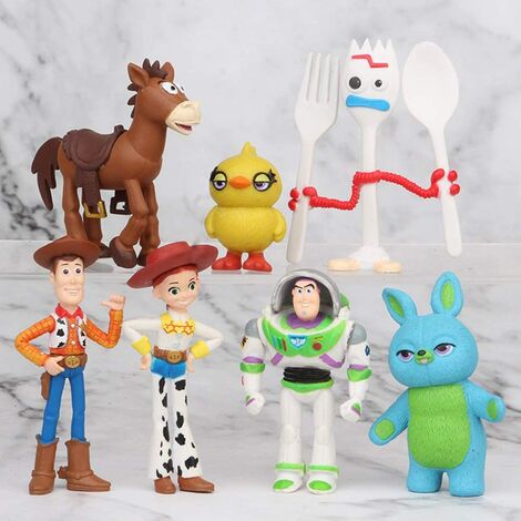 7 PCS Toy Story Cake Toppers Figurines histoire de jouets Cupcake topper Toy Story Figurines de fête Figurines d'action de dessin animé décoration de gâteau pour Toy Story Party Supplies