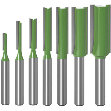 7 pezzi di fresa con gambo da 6 mm, fresa dritta, fresa per lavorazione del legno extra lunga, frese in carburo, fresa per lavorazione del legno, per lavorazione del legno (3 mm-12 mm) (6 mm)..DEBUNS