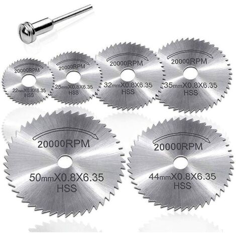 7 Pices Ensemble Mini Hss Lame De Scie Circulaire Outil Rotatif Pour Dremel Coupe-mtal Ensemble D'outils Lectriques Disques De Coupe En Bois Perce