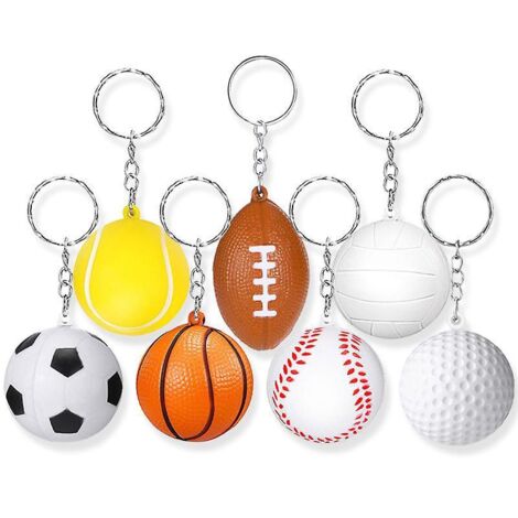 7 Pices Porte-cls De Mini Football Porte-cls De Faveur De Football Balles Anti-stress De Football Cadeau Dquipe De Football Ballons De Sport Rempl