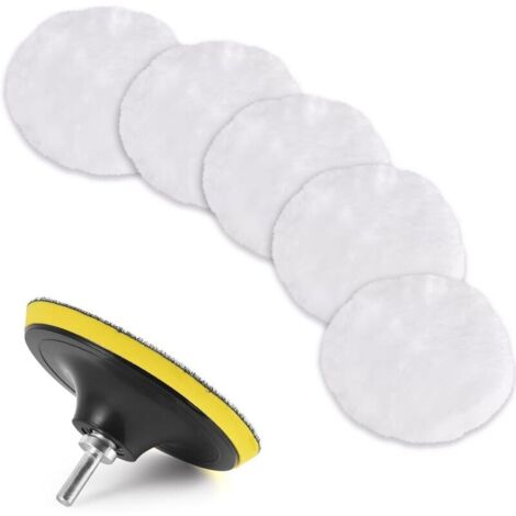 7-Piece 80mm Wool Polishing Pad Set, Polishing Disc, Polishing Sponge Pads, Car Polishing Kit with M10 Drill Bit for Car Polishing, Grinding, and Waxing