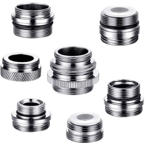 7-Piece Faucet Adapter Set, Brass Kitchen Sink Aerator Adapter, Male to Female Garden Hose Adapter, YMYNY Water Filter
