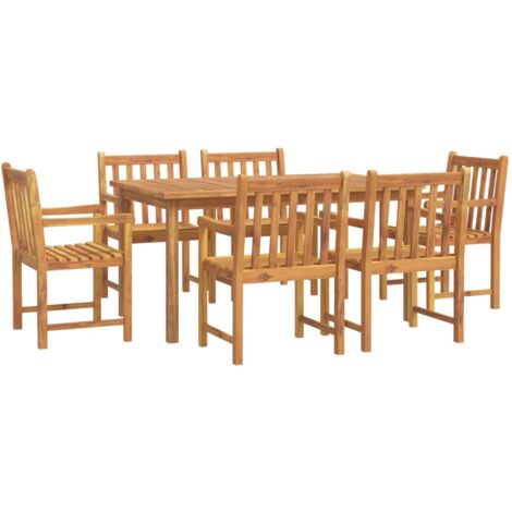 7 Piece Garden Dining Set Solid Wood Acacia vidaXL