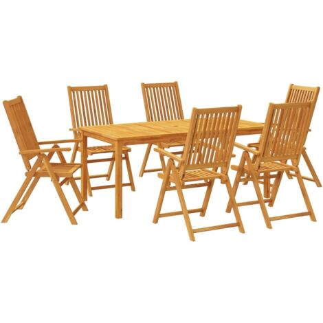 7 Piece Garden Dining Set Solid Wood Acacia vidaXL