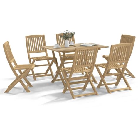 7 Piece Garden Dining Set Solid Wood Acacia vidaXL