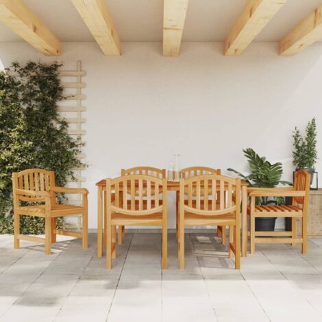 7 Piece Garden Dining Set Solid Wood Teak vidaXL