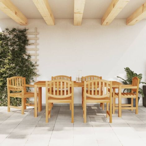 7 Piece Garden Dining Set Solid Wood Teak vidaXL