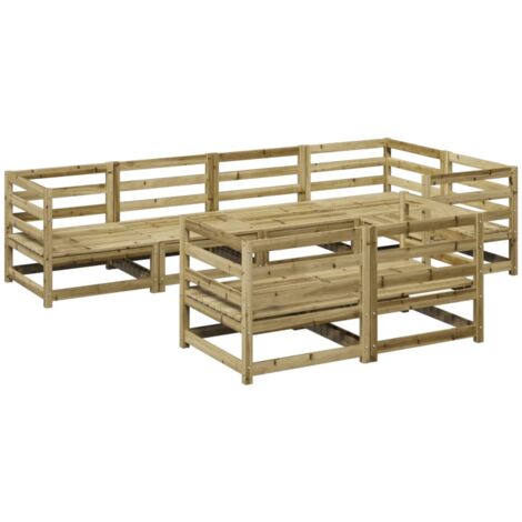 7 Piece Garden Sofa Set Impregnated Wood Pine vidaXL