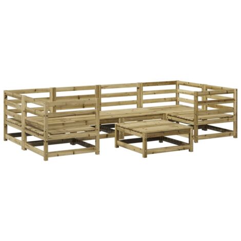 7 Piece Garden Sofa Set Impregnated Wood Pine vidaXL