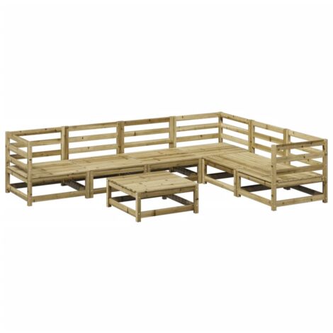 7 Piece Garden Sofa Set Impregnated Wood Pine vidaXL