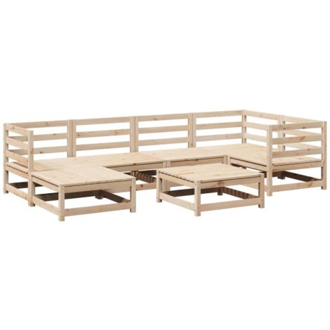7 Piece Garden Sofa Set Solid Wood Pine vidaXL