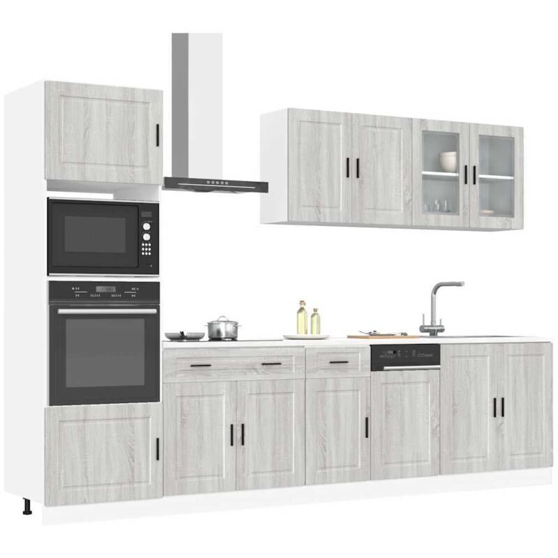 Vidaxl - 7 Piece Kitchen Cabinet Set Kalmar Grey Sonoma Engineered Wood