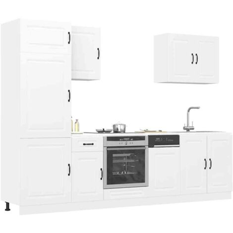 7 Piece Kitchen Cabinet Set Kalmar White Engineered Wood vidaXL