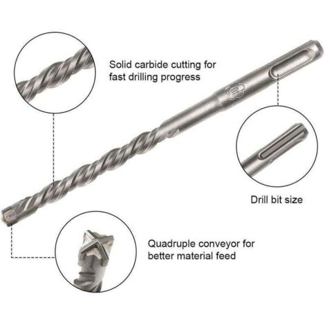7 pièces (5 mm 16 mm) mèches à percussion électriques mèches croisées pour béton, brique, pierre, naturel.