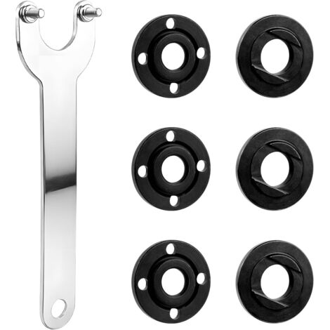 7 Pièces Clé À Flasque, 140 Mm Acier À Ressort, 6 Écrous De Serrage, Pour Meuleuse D'angle 14 Mm