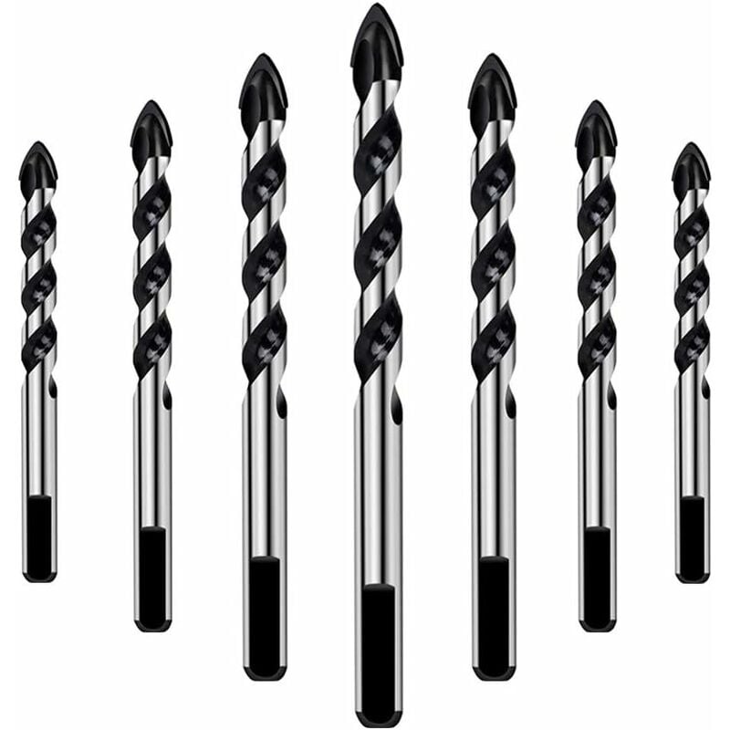 Tinor - 7 pieces drill bit set for tiles, glass, concrete, stone, brick, tiles, ceramics and mirrors (3mm 4mm 5mm 6mm 8mm 10mm 12mm)