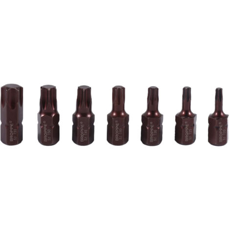 7 pièces embouts Torx T20-T55 S2 acier tige hexagonale 10mm pour chocs