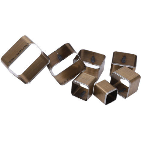 7 Pièces Emporte-pièce en Acier pour Travail du Cuir, Formes Carrées Arrondies 20‑50mm, Kit de Découpe pour Maroquinerie