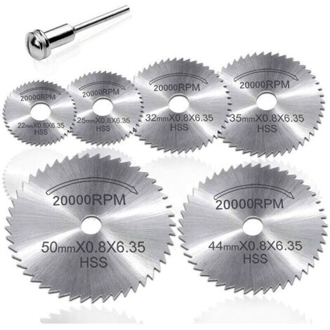 7 pièces ensemble Mini HSS lame de scie circulaire outil rotatif pour Dremel coupe métal ensemble d'outils électriques disques de coupe en bois perceuse disque Dremel