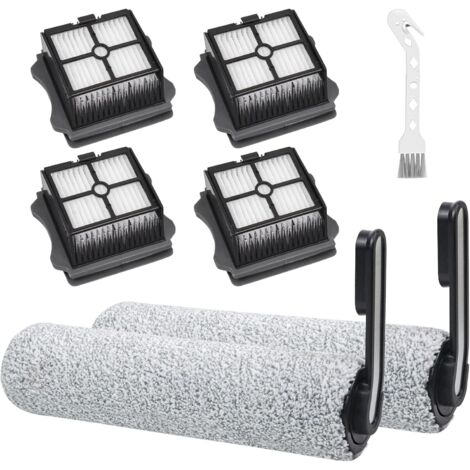 7 Pièces Kit Accessoires Pour Tineco Floor One S5, 2 Rouleaux Brosse, 4 Filtres HEPA, 1 Brosse Nettoyage