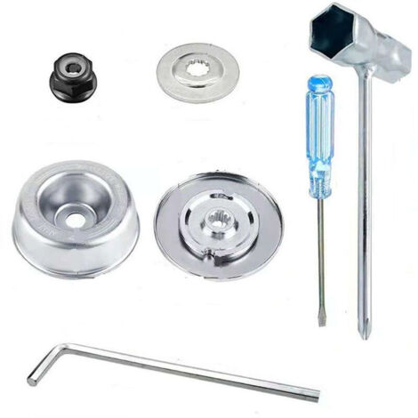 7 pièces Kit de fixation d'écrou de lame universel , accessoires de tondeuse à gazon à tête d'écrou, adapté à la tondeuse à gazon