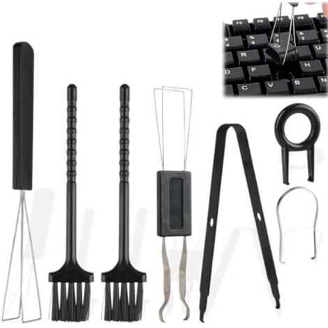 7 Pièces Kit d'Outils Extracteur de Clavier Extracteurs Touches pour Mécanique avec et d'Interrupteurs, Pince à Épiler, Brosse Nettoyage Compatibilité Étendue Claviers -