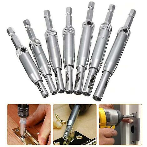MSBD 7 pièces mèches à centrage automatique foret à charnière en acier à grande vitesse porte fenêtre charnière trou ouvreur trou