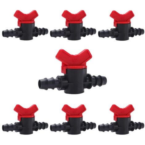 7 pièces vanne commutation d'irrigation, robinet barbelé double mâle, plastique pe, pour tuyau 16mm, jardin pelouse