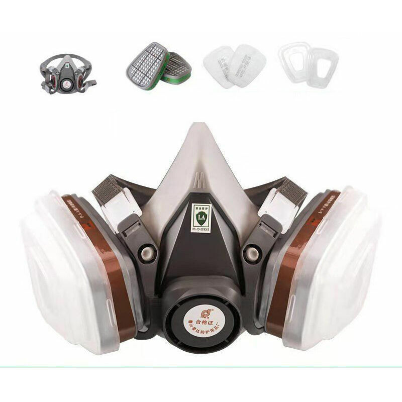 7 pièces/ensemble 6200 masque à gaz demi-masque Anti-poussière gaz chimique peinture en aérosol odeur masque de protection anti-fumée décoration