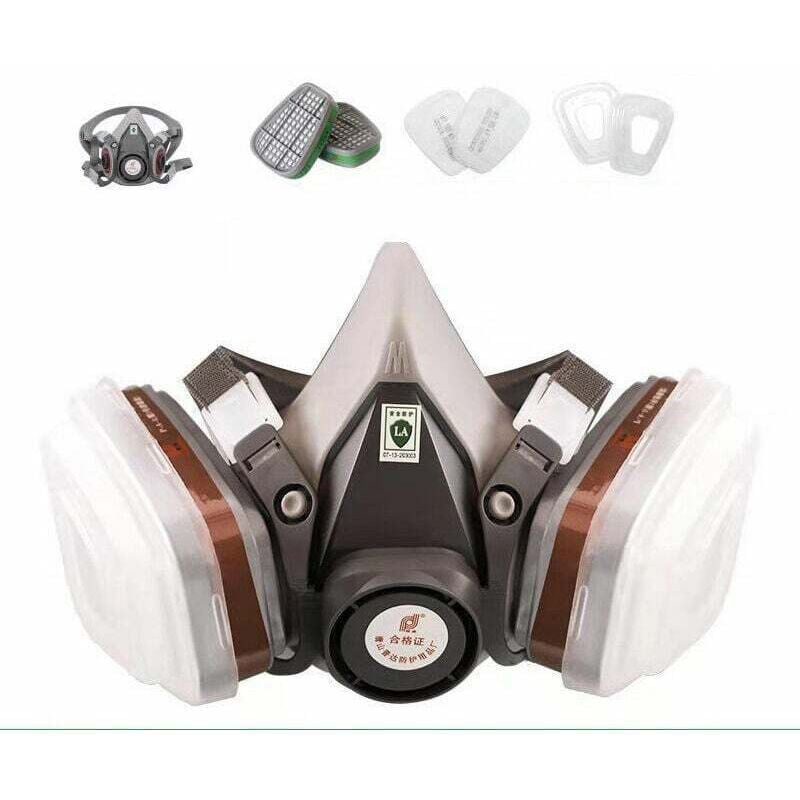 7 pièces/ensemble 6200 masque à gaz demi-masque Anti-poussière gaz chimique peinture en aérosol odeur masque de protection anti-fumée décoration
