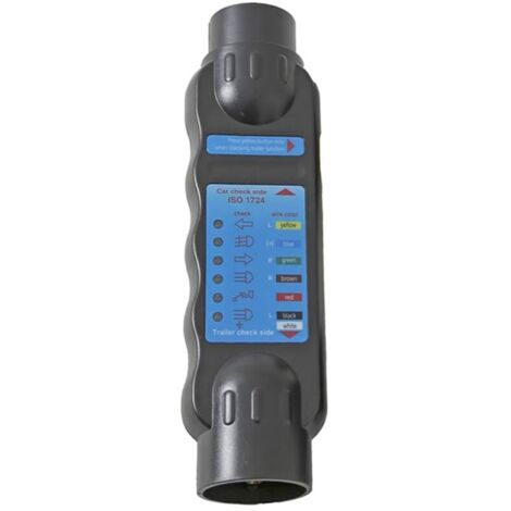 (7-poliger Tester) 7-poliger Anhängertester, 12V 7-poliger Steckerprüfer für Anhängerbeleuchtung und Stromkreise